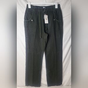 New Soft Surroundings 100% Linen Relaxed Straight Leg Pants Medium Tall NWT